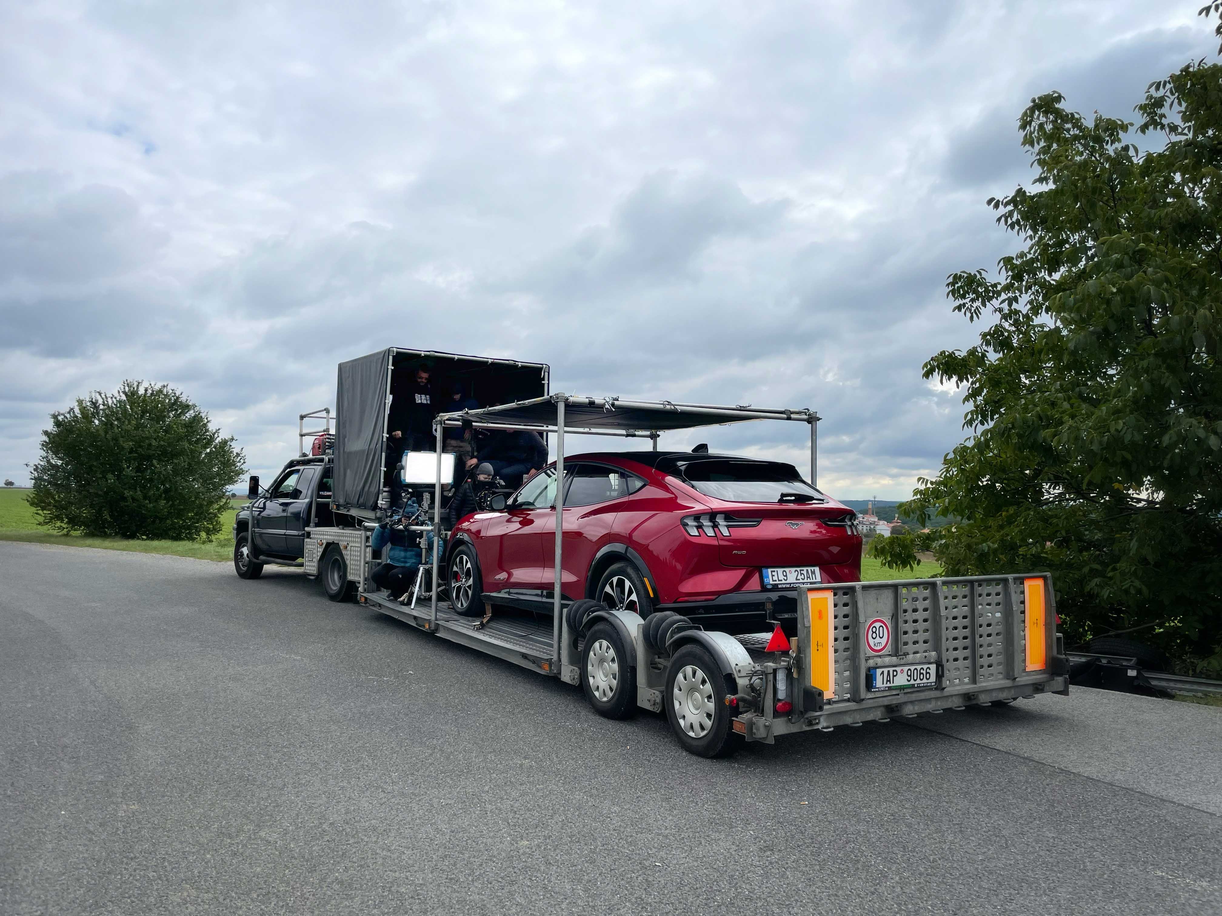 Martin Marko directing Ford Mustang Mach-E commercial, behind the scenes