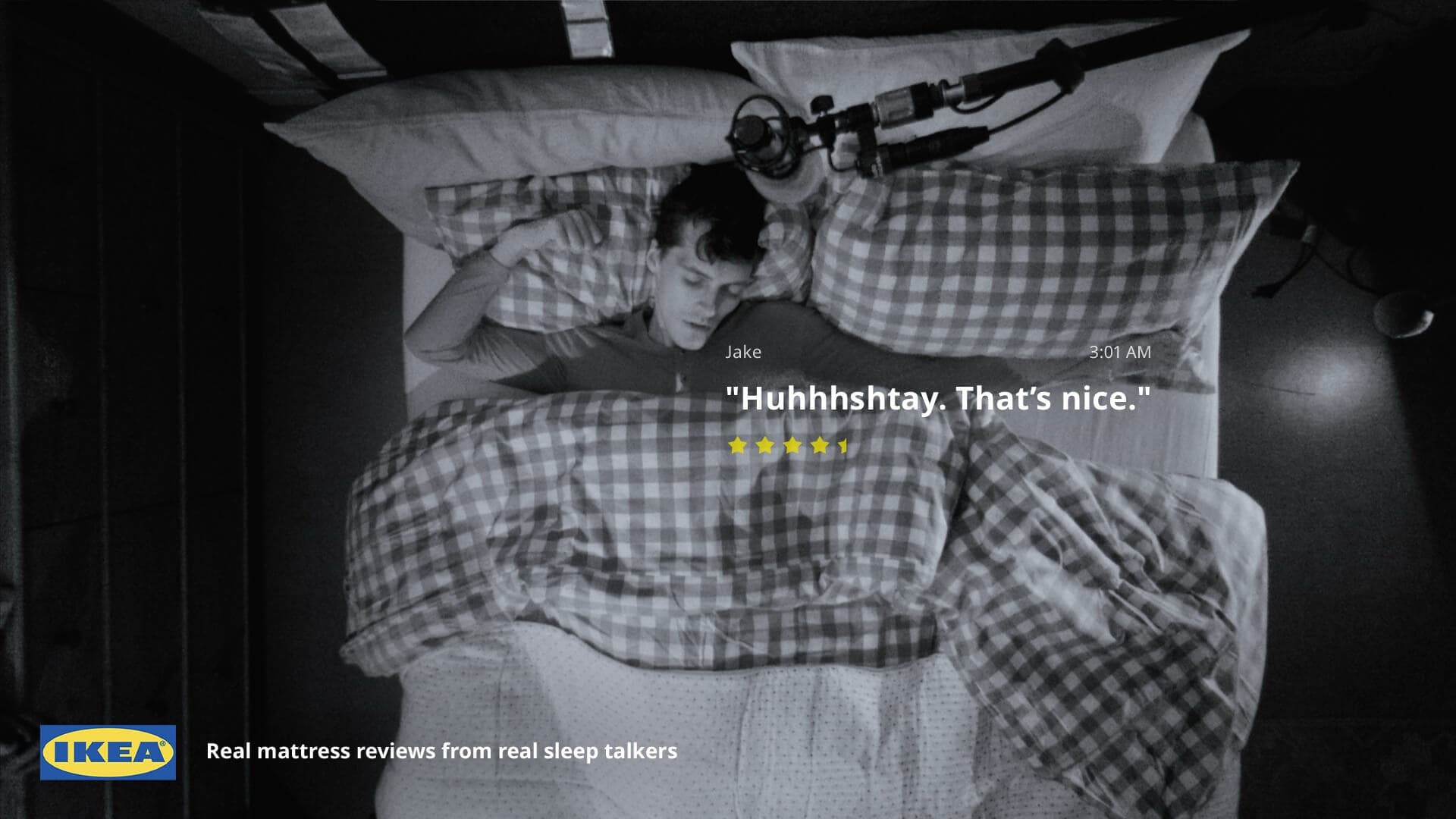 Night-vision camera captures a sleeper mid-dream inside IKEA Toronto — Martin Marko directed this Andy Award Grandy-winning campaign for IKEA Canada, produced by Ajax Creative for Rethink agency