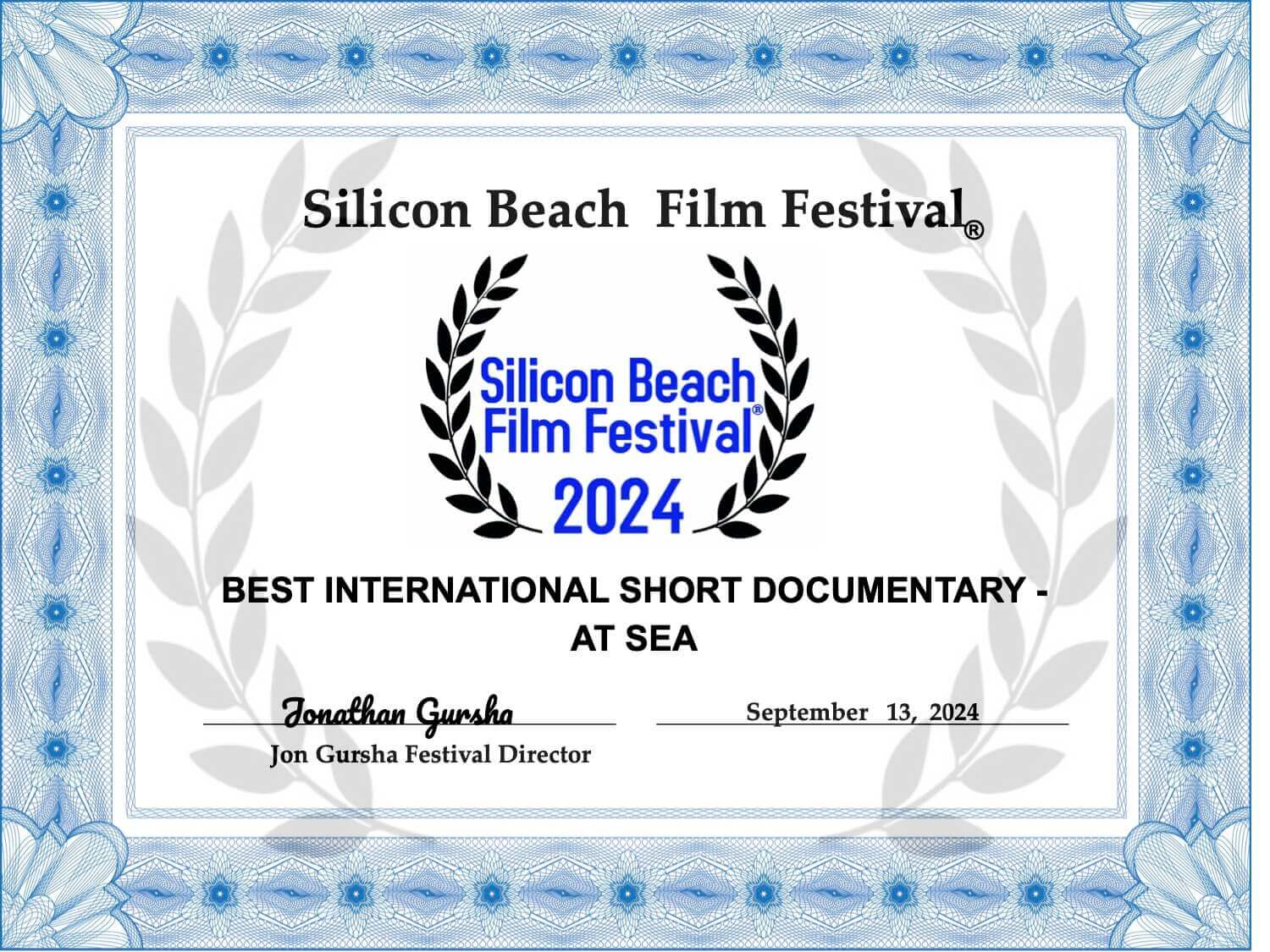 Silicon Beach Film Festival Award