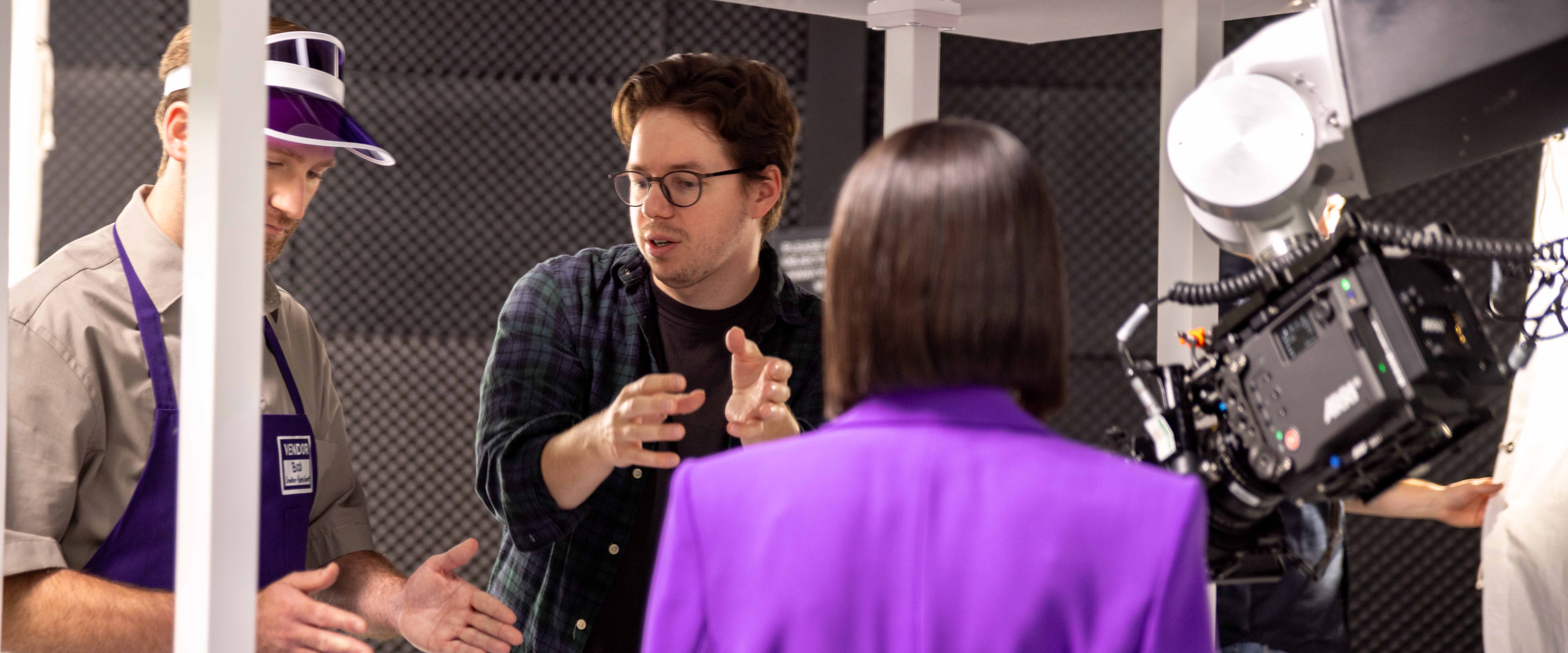 Film crew on set for Entrust commercial, directed by Martin Marko